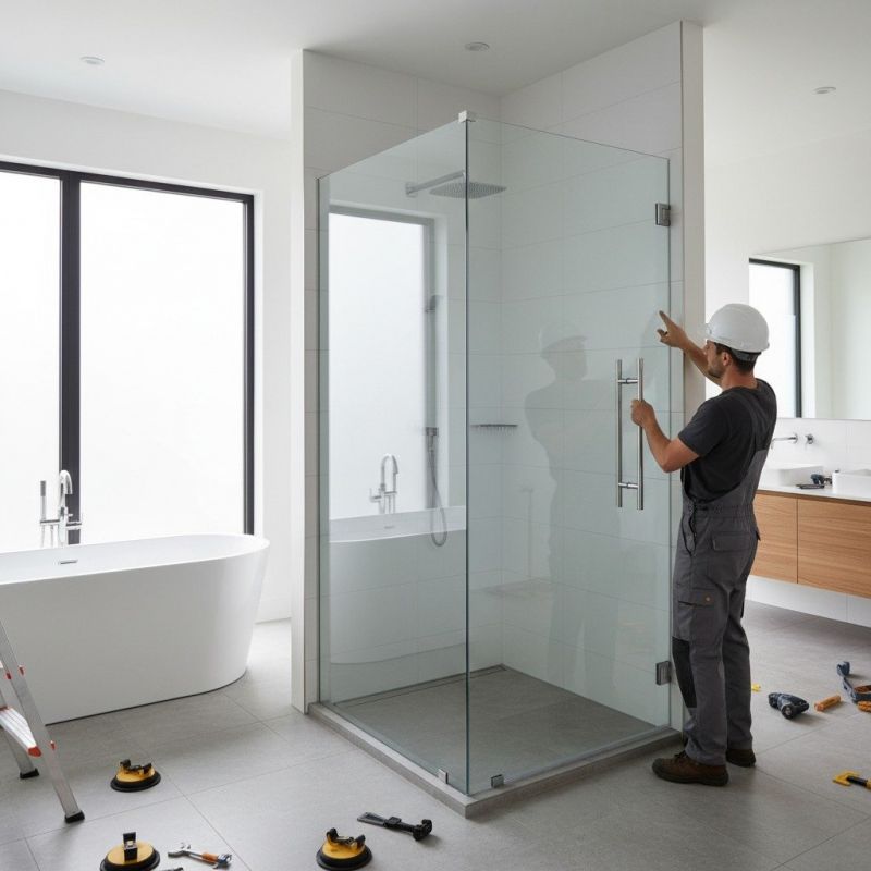 Local Glass Shower Door Installation pros at work